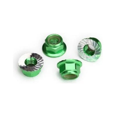 Traxxas самозаключваща се гайка M5 със зелена яка (4)