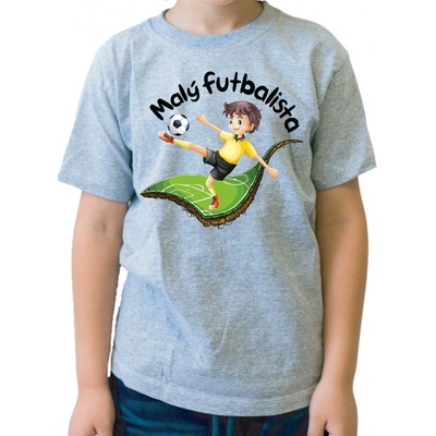 Fajntričko Kids detské tričko Malý futbalista sivá