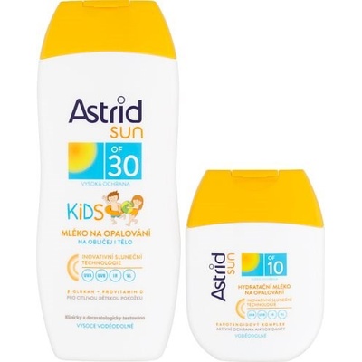 Astrid Sun Kids SPF30 mléko na opalování 200 ml + Astrid Sun SPF10 hydratační mléko na opalování 80 ml dárková sada