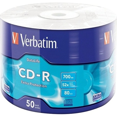 Verbatim Оптичен носител CD-R 52x, 700MB, Verbatim 43787, 52x, 50 бр (43787 / 11176)