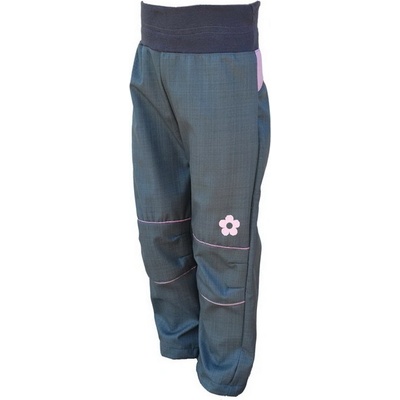 Letní softshellové kalhoty šedo růžové