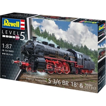 Revell Сглобяем модел, Revell, Експресен локомотив S3/6 BR18 с тендер, 154 части