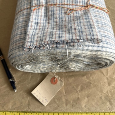 Vintage bavlněný barchet / flanel drobná kostka sv. modrá