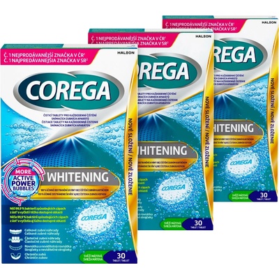 Corega Whitening tabs 3x 30 ks – Zboží Dáma