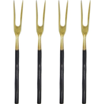 House Doctor Dezertná vidlička Ox Black/Silver – set 4 ks