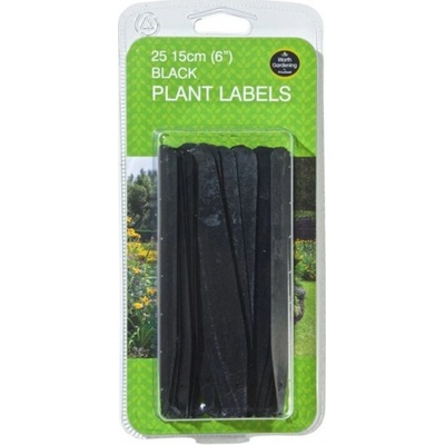 Garland Plant Label, 15cm černé štítky popisovací 25 ks