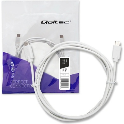 Qoltec 52346 USB 20, USB C vidlice,z obou stran, 2m, bílý