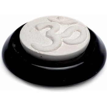 Luban Keramický aroma difuzér Symbol Óm černý cca 7,5 cm