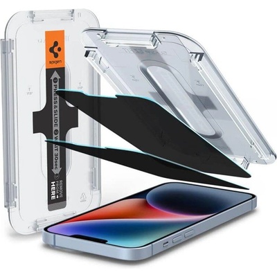Spigen Затъмняващ Протектор за iPhone 17e/ 16e, Spigen Privacy Glass tR EZ Fit 2бр. , Черен (AGL03388)
