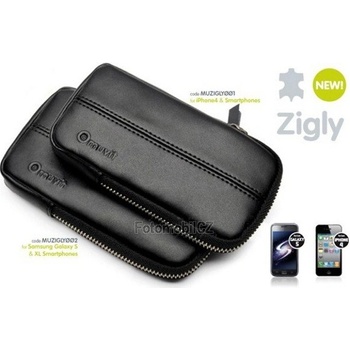 Pouzdro MUVIT Zigly na zip Samsung i8190 S7560 S7580 IPhone 4 4S černé