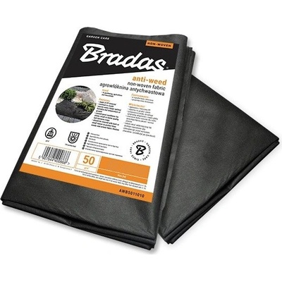 Bradas Netkaná mulčovacia textília S 50 g/m² čierna 1,6 x 5 m
