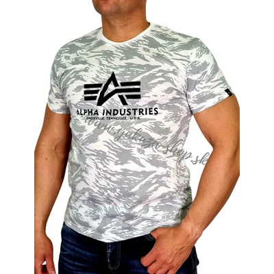 Alpha Industries Basic T-Shirt Camo pánske Brushstroke White