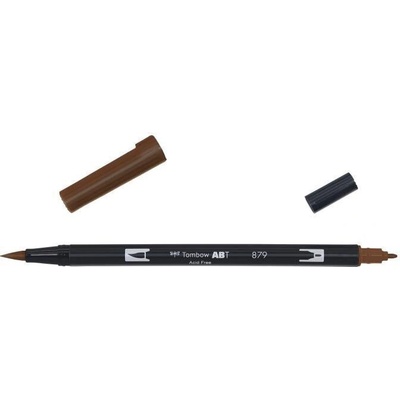Oboustranný štětcový fix Tombow ABT DUAL - hnědá Barva: 879 - Brown