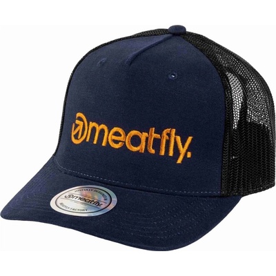 Meatfly Shaun Trucker Navy/Brown Logo