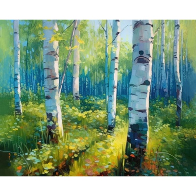 ZUTY Obrazy na stenu - Brezy v osvetlenom lese Rámovanie: vypnuté plátno na rám, Rozmer: 80x100 cm