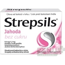 Strepsils Jahoda bez cukru pas.ord.24 x 0,6 mg/1,2 mg