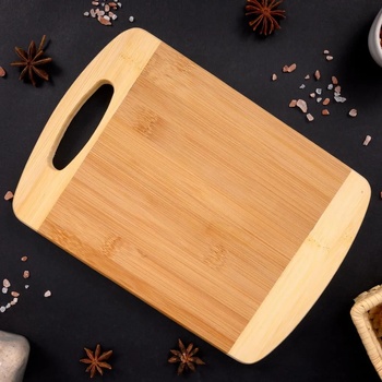 Image 1 of HORECANO 26 х 18 см двуцветна бамбукова дъска с дръжка (011667)