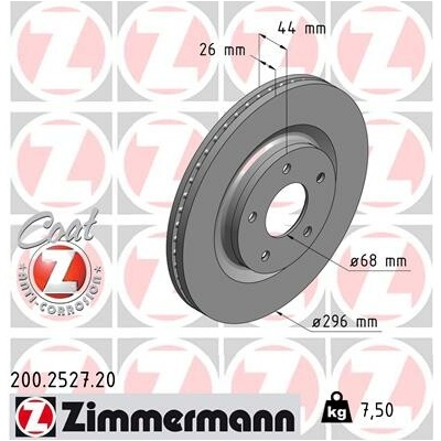 Brzdový kotúč ZIMMERMANN 200.2527.20 (200252720)