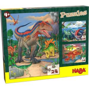 HABA Детски пъзел 3 в 1 Haba - Динозаври (303377) - baby