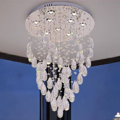 NEDES Led кристално таванно осветително тяло majuro led/30w/230v, диаметър 45 см, лъскав хром + дистанционно управление (nd4348)
