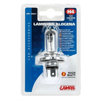 LAMPA Халогенна крушка Лампа, H4, 12V, 100-80W, 92mm, P43t (LA0158041) (LA0158041)