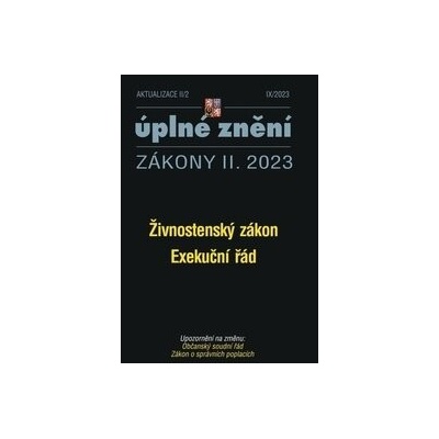 Aktualizace II/2 - Živnostenský zákon, Exekuční řád - Poradce s.r.o.