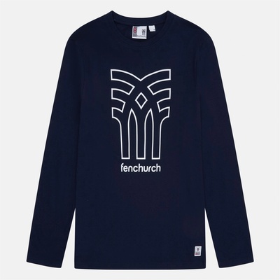 Fenchurch Тениска Fenchurch Men's Aspinall Long-Sleeve T-Shirt - Navy