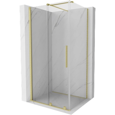 Mexen Velar плъзгаща се душ кабина 90 x 120 см, прозрачна, златно четковано - 871-090-120-01-55 (871-090-120-01-55)