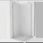 Mexen Velar Duo плъзгаща се душ кабина 80 x 80 см, мраз, четкан никел - 871-080-080-32-97 (871-080-080-32-97)