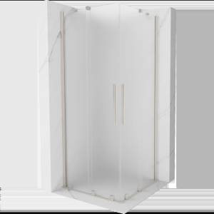 Mexen Velar Duo плъзгаща се душ кабина 80 x 80 см, мраз, четкан никел - 871-080-080-32-97 (871-080-080-32-97)