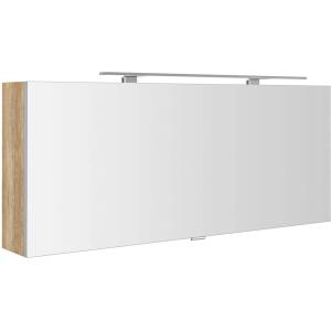 SAPHO Cloe - Огледален шкаф с LED осветление 120x50x18 см, дъб Алабама CE120-0022 (CE120-0022)