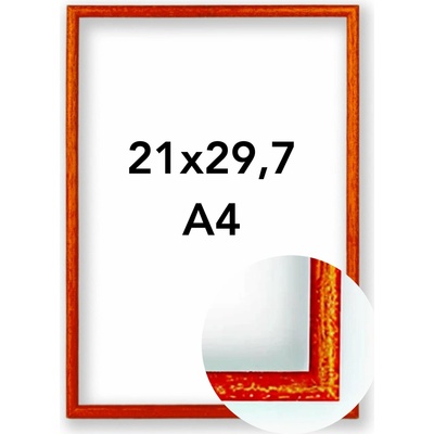 Fotorámeček Vídeň Rozměr: A4 - 21 x 29,7 cm, Barva: Oranžová, Typ zasklení: Plexi