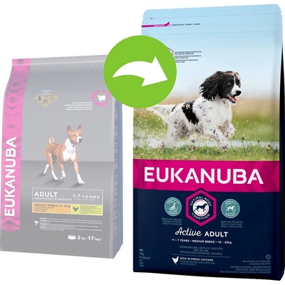 Eukanuba Active Adult Medium Breed Chicken 2 x 15 kg