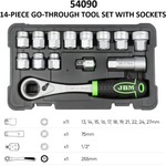 JBM Комплект проходни вложки и тресчотка - 14 броя ; jbm 54090