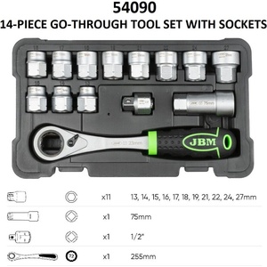 JBM Комплект проходни вложки и тресчотка - 14 броя ; jbm 54090