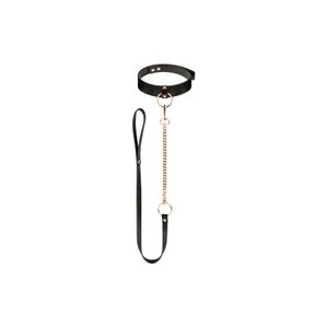 ROSY GOLD Нашийник с повод Rosy Gold Collar with Leash черен (P25167)