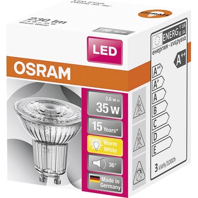 Osram LED žiarovka GU10 2,6W 35W 230lm 3000K Warm 36° STAR