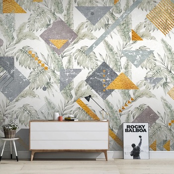 Image 1 of Art Gift Decor Фототапет Ромбове и листа