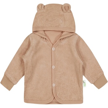 Bio Baby Бебешки суитшърт с ушички Bio Baby - 74 сm, 6-9 месеца, кафяво фроте (97222326)