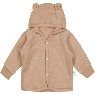 Bio Baby Бебешки суитшърт с ушички Bio Baby - 74 сm, 6-9 месеца, кафяво фроте (97222326)