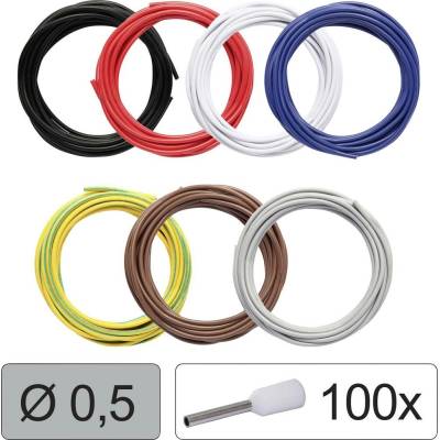 Quadrios 25CW113 jeden drôt, LiFY, 0.5 mm², čierna, červená, biela, modrá, žltozelená, hnedá, sivá, 1 sada