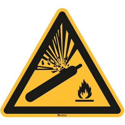 Značka Plynové fľaše, ISO 7010, samolepka, , 100 mm, 20 ks
