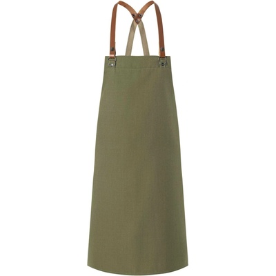 Karlowsky Gastro zástěra s laclem KY054 Moss-Green 70x85cm