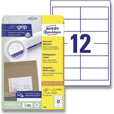 Avery Zweckform 4781 univerzální etikety 97,0x 42,3mm 360 ks bílé