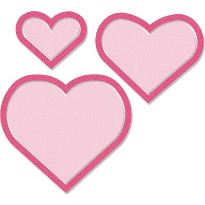 Sizzix vyřezávací kovové šablony Framelits Srdíčka 6 ks – Zboží Dáma