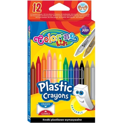 Colorino Kids farebné voskovky 12 ks gumovateľné