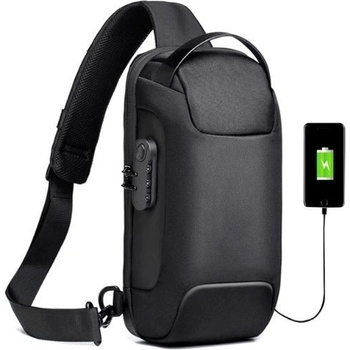 Weixier outdoor batoh přes rameno s USB Eliseo Černý 5L W9530s4