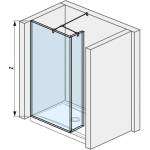 Jika Pure - Странична стъклена стена, включително късо стъкло, 80x20x200 см, с Jika Perla Glass обработка H2684220026681 (H2684220026681)