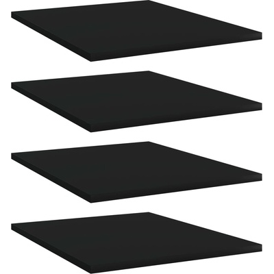 vidaXL Рафтове за етажерка, 4 бр, черни, 40x50x1, 5 см, ПДЧ (805188)