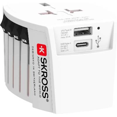 Адаптер SKROSS PRO MUV USB-A, USB-C, 1.302962, World, Бял (SKROSS-1302962)